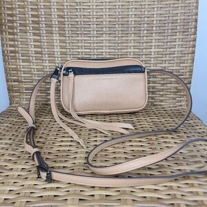 Aimee Kestenberg Colac Camera Mini Crossbody Bag Tan Leather Gunmetal Hardware